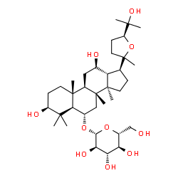 ChemSpider 2D Image | (3beta,6alpha,12beta,20xi,24S)-3,12,25-Trihydroxy-20,24-epoxydammaran-6-yl beta-D-glucopyranoside | C36H62O10