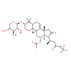ChemSpider 2D Image | (3beta,9beta,12beta)-16,23-Dioxo-3-(beta-D-xylopyranosyloxy)-24,25-epoxy-9,19-cyclolanost-7-en-12-yl acetate | C37H54O10