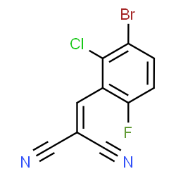 ChemSpider 2D Image | (3-Bromo-2-chloro-6-fluorobenzylidene)malononitrile | C10H3BrClFN2