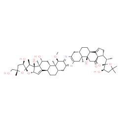 ChemSpider 2D Image | (2S,3R,3'S,3''R,4'S,4a'R,5S,6b'S,8a'S,11'R,11a'S,11b'S,13'R,13a'R,13b'S,14'S,16a'S,17b'R,19a'S,22a'S,22b'R,24a'R)-3,3'',13',13b',22b'-Pentahydroxy-5-(hydroxymethyl)-11'-methoxy-4',5,5'',5'',11a',13a',
14',22a'-octamethyl-4,4',4'',4a',5,5',5'',6b',7',8',8a',9',11',11a',11b',12',13',13a',13b',14',16a',17b',18',19',19a',20',22',22a',22b',23'-triacontahydro-3H,3''H,24'H-dispiro[furan-2,15'-furo[3'',2''
:3',4']cyclopenta[1',2':5,6]naphtho[1,2-b]py | C55H76N2O12