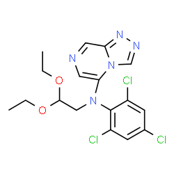 ChemSpider 2D Image | N-(2,2-Diethoxyethyl)-N-(2,4,6-trichlorophenyl)[1,2,4]triazolo[4,3-a]pyrazin-5-amine | C17H18Cl3N5O2