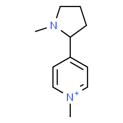 ChemSpider 2D Image | 1-Methyl-4-(1-methyl-2-pyrrolidinyl)pyridinium | C11H17N2