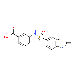 ChemSpider 2D Image | 3-{[(2-Oxo-2,3-dihydro-1H-benzimidazol-5-yl)sulfonyl]amino}benzoic acid | C14H11N3O5S