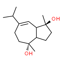 ChemSpider 2D Image | (1S,4R)-7-Isopropyl-1,4-dimethyl-1,2,3,3a,4,5,6,8a-octahydro-1,4-azulenediol | C15H26O2