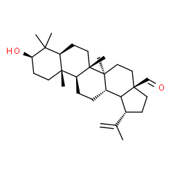 ChemSpider 2D Image | (3alpha,5beta,8alpha,9beta,10alpha,13alpha,14beta,17alpha,18xi,19beta)-3-Hydroxylup-20(29)-en-28-al | C30H48O2