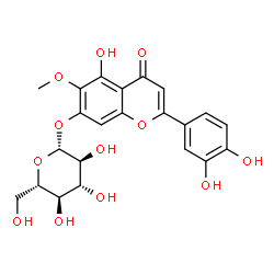 ChemSpider 2D Image | 2-(3,4-Dihydroxyphenyl)-5-hydroxy-6-methoxy-4-oxo-4H-chromen-7-yl beta-L-glucopyranoside | C22H22O12