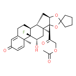 ChemSpider 2D Image | 2-[(4a'S,4b'R,5'S,6a'S,6b'R,9a'R,10a'S,10b'S)-4b'-Fluoro-5'-hydroxy-4a',6a'-dimethyl-2'-oxo-2',4a',4b',5',6',6a',9a',10',10a',10b',11',12'-dodecahydro-6b'H-spiro[cyclopentane-1,8'-naphtho[2',1':4,5]in
deno[1,2-d][1,3]dioxol]-6b'-yl]-2-oxoethyl acetate | C28H35FO7