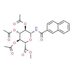 ChemSpider 2D Image | Methyl 2,3,4-tri-O-acetyl-N-2-naphthoyl-beta-D-glucopyranosyluronateamine | C24H25NO10