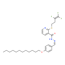 ChemSpider 2D Image | N'-{(Z)-[4-(Dodecyloxy)phenyl]methylene}-2-[(3,4,4-trifluoro-3-buten-1-yl)sulfanyl]nicotinohydrazide | C29H38F3N3O2S