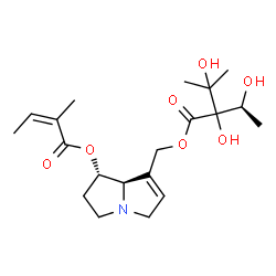 ChemSpider 2D Image | (1S,7aR)-7-[({2,3-Dihydroxy-2-[(1S)-1-hydroxyethyl]-3-methylbutanoyl}oxy)methyl]-2,3,5,7a-tetrahydro-1H-pyrrolizin-1-yl (2Z)-2-methyl-2-butenoate (non-preferred name) | C20H31NO7
