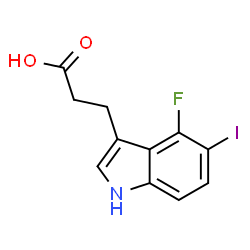 ChemSpider 2D Image | 3-(4-Fluoro-5-iodo-1H-indol-3-yl)propanoic acid | C11H9FINO2