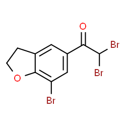 ChemSpider 2D Image | 2,2-Dibromo-1-(7-bromo-2,3-dihydro-1-benzofuran-5-yl)ethanone | C10H7Br3O2