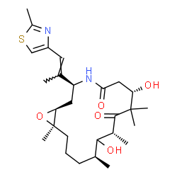 ChemSpider 2D Image | (1S,3S,7S,10R,12S,16R)-7,11-dihydroxy-8,8,10,12,16-pentamethyl-3-[(E)-1-methyl-2-(2-methylthiazol-4-yl)vinyl]-17-oxa-4-azabicyclo[14.1.0]heptadecane-5,9-dione | C27H42N2O5S