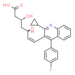 ChemSpider 2D Image | (3R,5S,6Z)-7-[2-Cyclopropyl-4-(4-fluorophenyl)-3-quinolinyl]-3,5-dihydroxy-6-heptenoic acid | C25H24FNO4