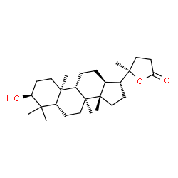 ChemSpider 2D Image | (3beta,5beta,8alpha,9beta,10alpha,13alpha,14beta,17alpha,20R)-3-Hydroxy-4,4,8,14-tetramethyl-20,24-epoxy-18-norcholan-24-one | C27H44O3
