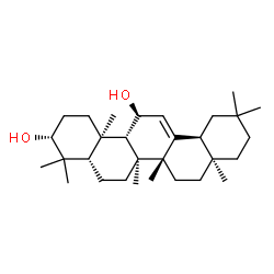 ChemSpider 2D Image | (3alpha,5beta,8alpha,9beta,10alpha,11beta,14beta,17alpha,18alpha)-Olean-12-ene-3,11-diol | C30H50O2