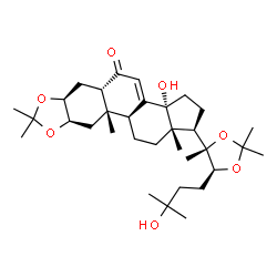 ChemSpider 2D Image | (1R,3aR,5aS,6aS,9aR,10aS,10bS,12aS)-3a-Hydroxy-1-[(4S,5S)-5-(3-hydroxy-3-methylbutyl)-2,2,4-trimethyl-1,3-dioxolan-4-yl]-8,8,10a,12a-tetramethyl-1,2,3,3a,5a,6,6a,9a,10,10a,10b,11,12,12a-tetradecahydro
-5H-cyclopenta[7,8]phenanthro[2,3-d][1,3]dioxol-5-one | C33H52O7