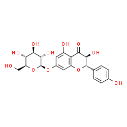 ChemSpider 2D Image | (2S,3S)-3,5-Dihydroxy-2-(4-hydroxyphenyl)-4-oxo-3,4-dihydro-2H-chromen-7-yl beta-L-glucopyranoside | C21H22O11