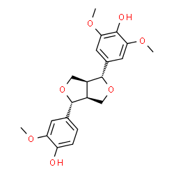 ChemSpider 2D Image | 4-[(1R,3aS,4R,6aS)-4-(4-Hydroxy-3-methoxyphenyl)tetrahydro-1H,3H-furo[3,4-c]furan-1-yl]-2,6-dimethoxyphenol | C21H24O7