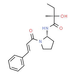 ChemSpider 2D Image | (2R)-2-Hydroxy-2-methyl-N-{(2S)-1-[(2E)-3-phenyl-2-propenoyl]-2-pyrrolidinyl}butanamide | C18H24N2O3