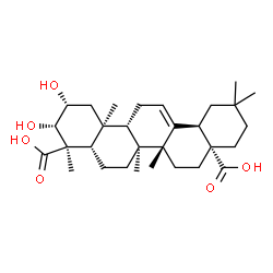 ChemSpider 2D Image | (2alpha,3alpha,5beta,8alpha,9beta,10alpha,14beta,17alpha,18alpha)-2,3-Dihydroxyolean-12-ene-24,28-dioic acid | C30H46O6