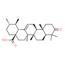 ChemSpider 2D Image | (5beta,8alpha,9beta,10alpha,14beta,17alpha,18alpha,19alpha,20beta)-3-Oxours-12-en-28-oic acid | C30H46O3