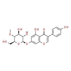 ChemSpider 2D Image | 5-Hydroxy-3-(4-hydroxyphenyl)-4-oxo-4H-chromen-7-yl 4-O-methyl-beta-L-glucopyranoside | C22H22O10