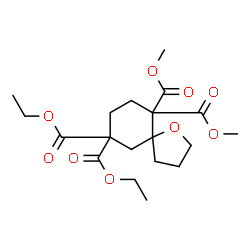 ChemSpider 2D Image | 9,9-Diethyl 6,6-dimethyl 1-oxaspiro[4.5]decane-6,6,9,9-tetracarboxylate | C19H28O9