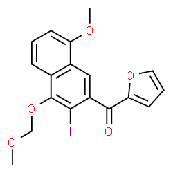 ChemSpider 2D Image | 2-Furyl[3-iodo-8-methoxy-4-(methoxymethoxy)-2-naphthyl]methanone | C18H15IO5