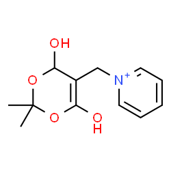 ChemSpider 2D Image | 1-[(4,6-Dihydroxy-2,2-dimethyl-4H-1,3-dioxin-5-yl)methyl]pyridinium | C12H16NO4