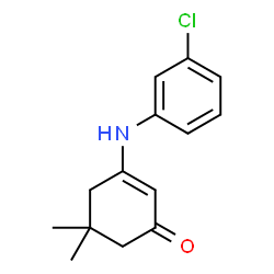 ChemSpider 2D Image | 3-[(3-Chlorophenyl)amino]-5,5-dimethyl-2-cyclohexen-1-one | C14H16ClNO