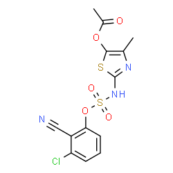ChemSpider 2D Image | 2-{[(3-Chloro-2-cyanophenoxy)sulfonyl]amino}-4-methyl-1,3-thiazol-5-yl acetate | C13H10ClN3O5S2