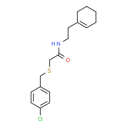 ChemSpider 2D Image | 2-[(4-Chlorobenzyl)sulfanyl]-N-[2-(1-cyclohexen-1-yl)ethyl]acetamide | C17H22ClNOS