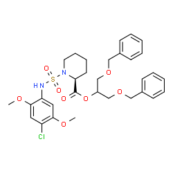 ChemSpider 2D Image | 1,3-Bis(benzyloxy)-2-propanyl (2S)-1-[(4-chloro-2,5-dimethoxyphenyl)sulfamoyl]-2-piperidinecarboxylate | C31H37ClN2O8S