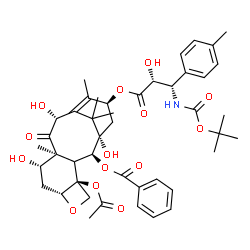 ChemSpider 2D Image | (2alpha,3xi,5beta,7beta,10beta,13alpha)-4-Acetoxy-1,7,10-trihydroxy-13-{[(2R,3S)-2-hydroxy-3-(4-methylphenyl)-3-({[(2-methyl-2-propanyl)oxy]carbonyl}amino)propanoyl]oxy}-9-oxo-5,20-epoxytax-11-en-2-yl
 benzoate | C44H55NO14