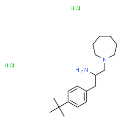 ChemSpider 2D Image | 1-(1-Azepanyl)-3-[4-(2-methyl-2-propanyl)phenyl]-2-propanamine dihydrochloride | C19H34Cl2N2