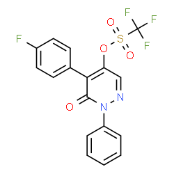 ChemSpider 2D Image | 5-(4-Fluorophenyl)-6-oxo-1-phenyl-1,6-dihydro-4-pyridazinyl trifluoromethanesulfonate | C17H10F4N2O4S