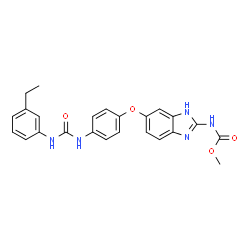 ChemSpider 2D Image | Methyl [5-(4-{[(3-ethylphenyl)carbamoyl]amino}phenoxy)-1H-benzimidazol-2-yl]carbamate | C24H23N5O4