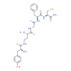 ChemSpider 2D Image | N-[2-Amino-4-(L-tyrosylamino)butanoyl]glycyl-L-phenylalanyl-L-cysteinamide | C27H37N7O6S