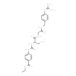 ChemSpider 2D Image | N-{[4-(Ethoxycarbonyl)phenyl]carbamoyl}seryl-N-{4-[(diaminomethylene)amino]benzyl}glycinamide | C23H29N7O6