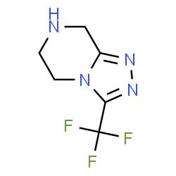 ChemSpider 2D Image | 3-(trifluoromethyl)-5H,6H,7H,8H-[1,2,4]triazolo[4,3-a]pyrazine | C6H7F3N4