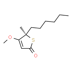 ChemSpider 2D Image | (5R)-5-Hexyl-4-methoxy-5-methyl-2(5H)-thiophenone | C12H20O2S