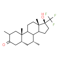 ChemSpider 2D Image | (5beta,7alpha,8xi,9xi,14xi,17beta)-17-Hydroxy-2,7-dimethyl-17-(trifluoromethyl)androstan-3-one | C22H33F3O2