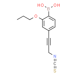 ChemSpider 2D Image | [4-(3-Isothiocyanato-1-propyn-1-yl)-2-propoxyphenyl]boronic acid | C13H14BNO3S