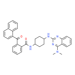 ChemSpider 2D Image | N-(4-{[4-(Dimethylamino)-2-quinazolinyl]amino}cyclohexyl)-2-(1-naphthoyl)benzamide | C34H33N5O2
