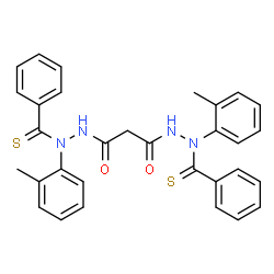 ChemSpider 2D Image | N'~1~,N'~3~-Bis(2-methylphenyl)-N'~1~,N'~3~-bis(phenylcarbonothioyl)malonohydrazide | C31H28N4O2S2