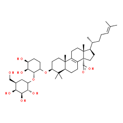 ChemSpider 2D Image | (3beta)-3-{[(2R,3S,4S)-3,4-Dihydroxy-2-{[(2R,3S,4S,5R)-2,3,4-trihydroxy-5-(hydroxymethyl)cyclohexyl]oxy}cyclohexyl]oxy}lanosta-8,24-dien-30-oic acid | C43H70O10