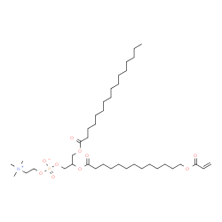 ChemSpider 2D Image | 2-{[13-(Acryloyloxy)tridecanoyl]oxy}-3-(palmitoyloxy)propyl 2-(trimethylammonio)ethyl phosphate | C40H76NO10P