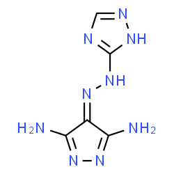 ChemSpider 2D Image | 4-(1H-1,2,4-Triazol-5-ylhydrazono)-4H-pyrazole-3,5-diamine | C5H7N9