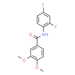 ChemSpider 2D Image | N-(2,4-Difluorophenyl)-3,4-dimethoxybenzamide | C15H13F2NO3